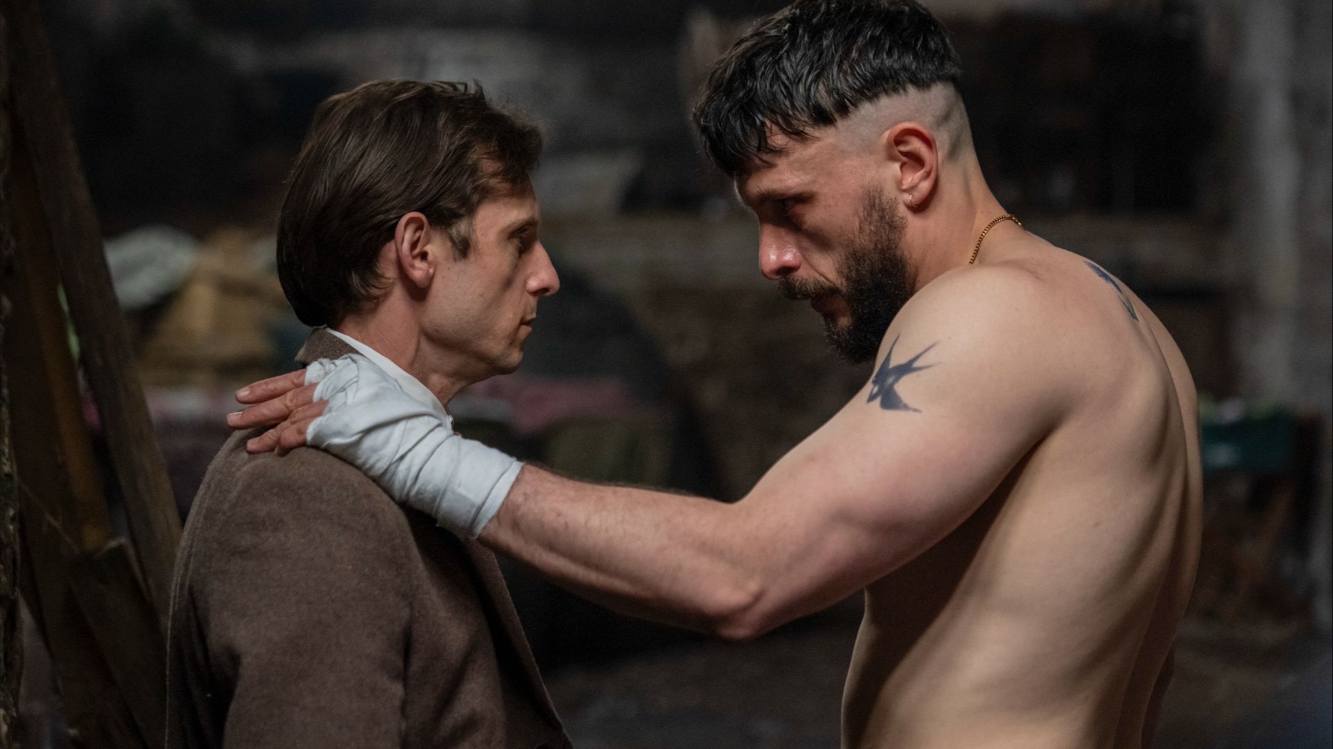 Jamie Bell as Niall and Richard Gadd as Ruben in Half Man