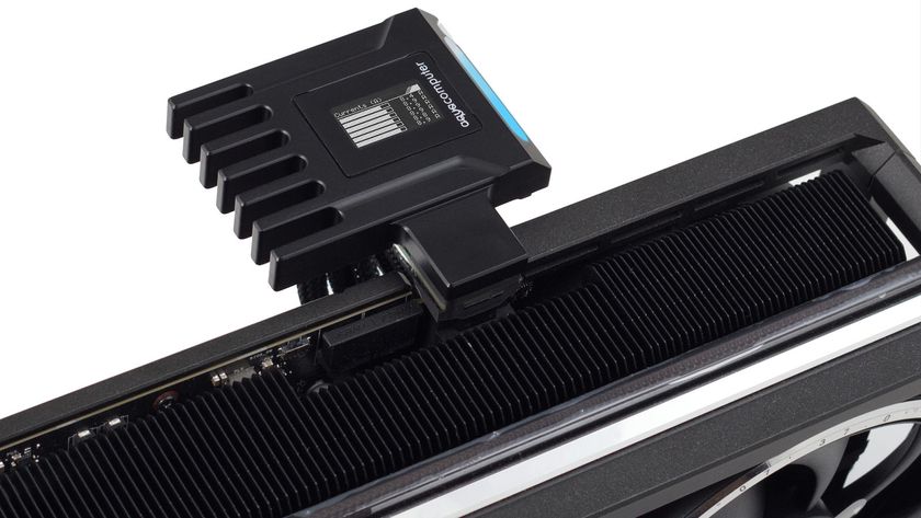 aqua computer&#039;s Ampinel product for measuring and mitigating power demands on graphics cards.