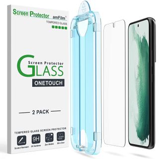 amFilm OneTouch Tempered Glass Screen Protector for Samsung Galaxy S22
