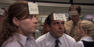 Jenna Fischer and Steve Carell on NBC's The Office