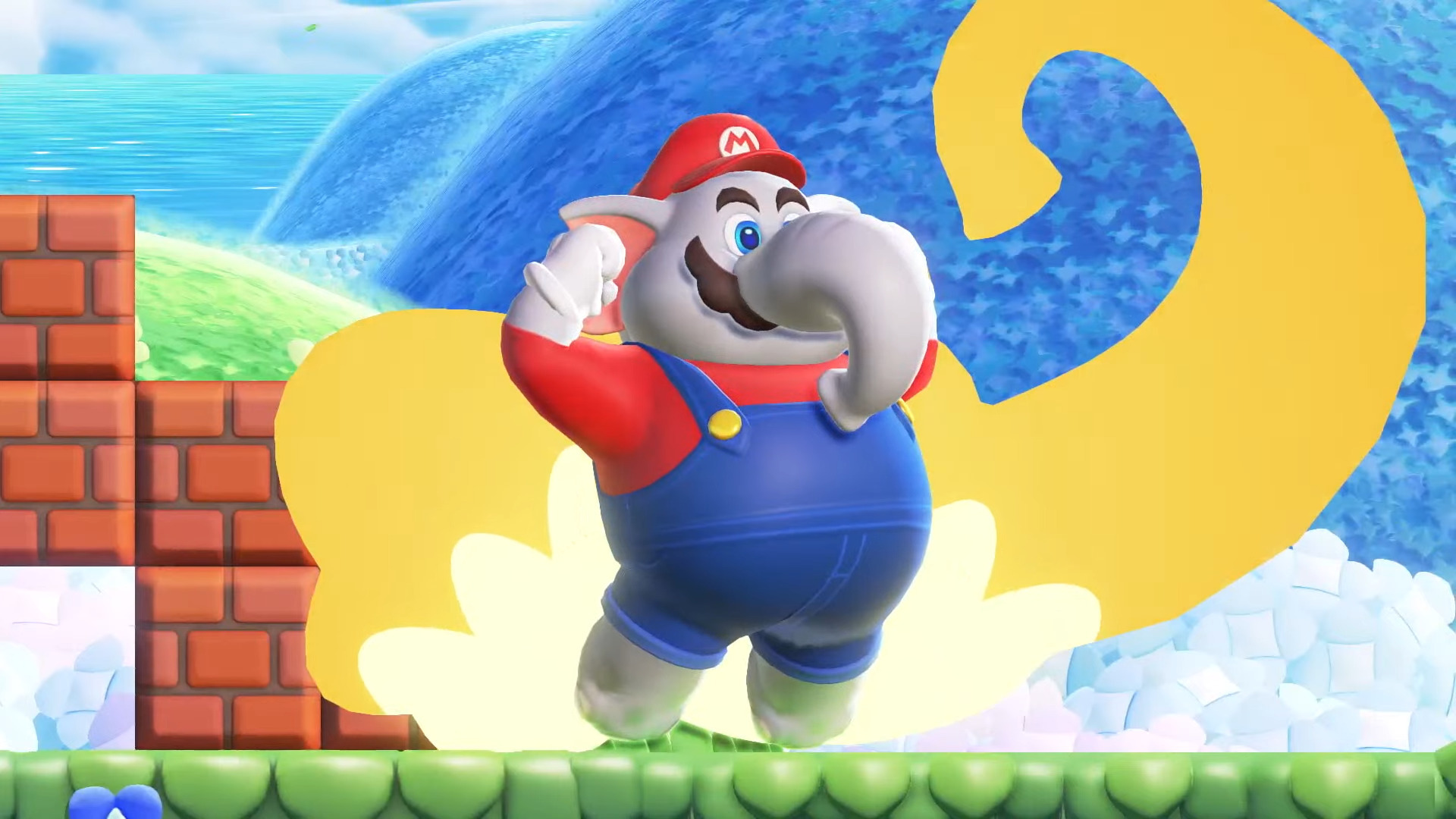Éléphant Mario sautant