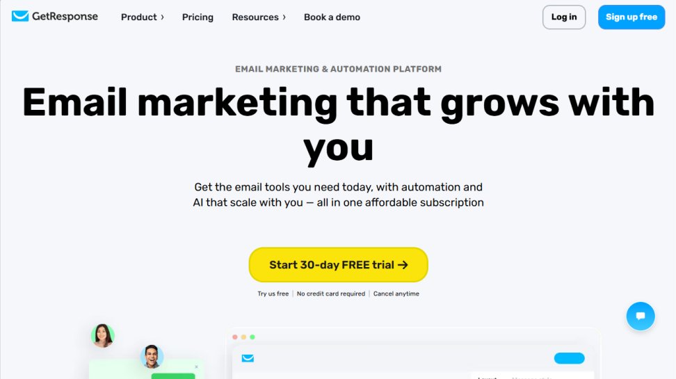 GetResponse website screenshot (June 2025).