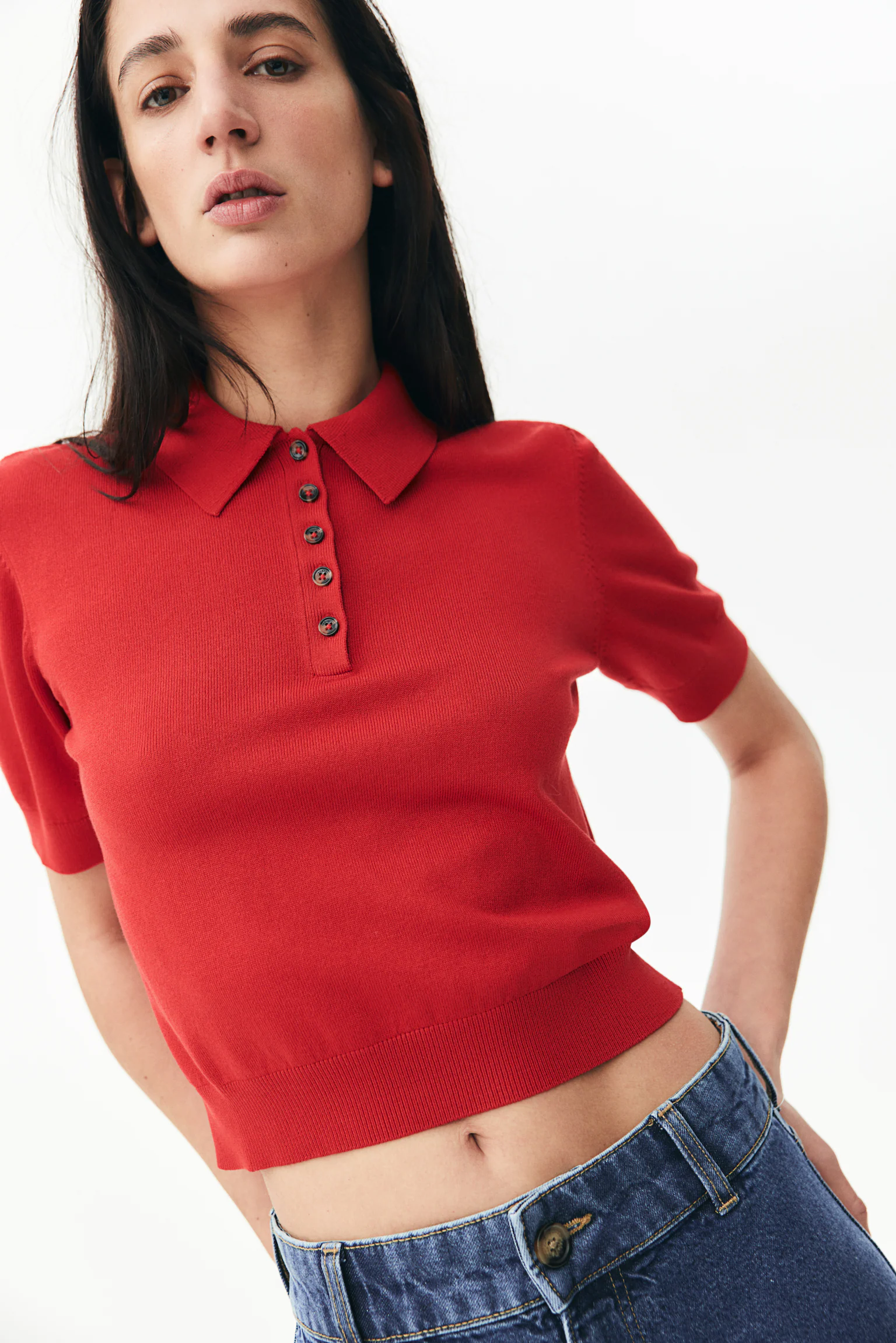 H&M, Fine-Knit Polo Shirt