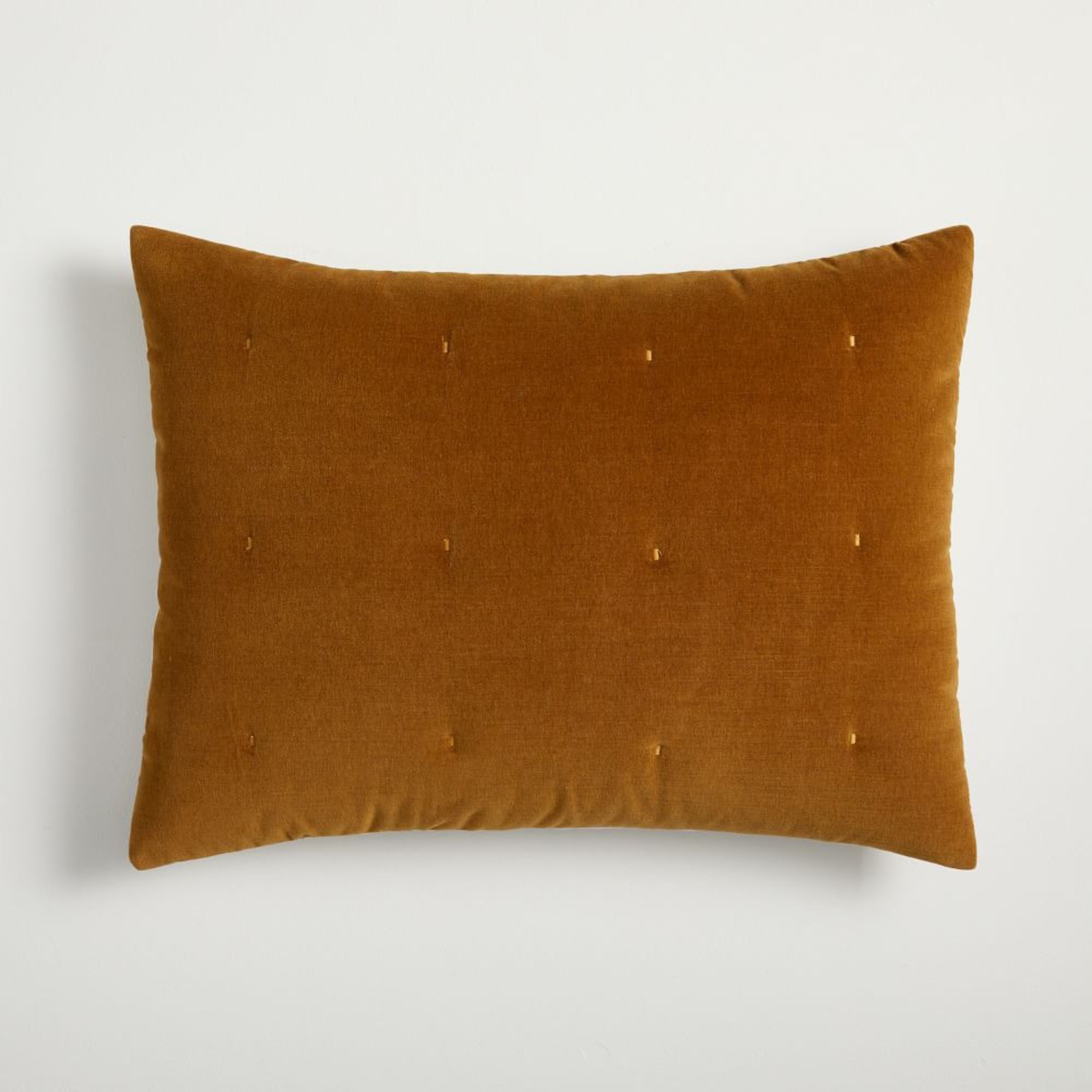 Classic Cotton Velvet Tack Stitch Sham in Cumin