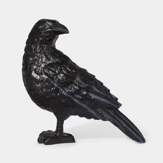 Plastic Matte Black Raven Halloween Decorative Sculpture - Hyde & Eek! Boutique™: Indoor Mythical Figurine