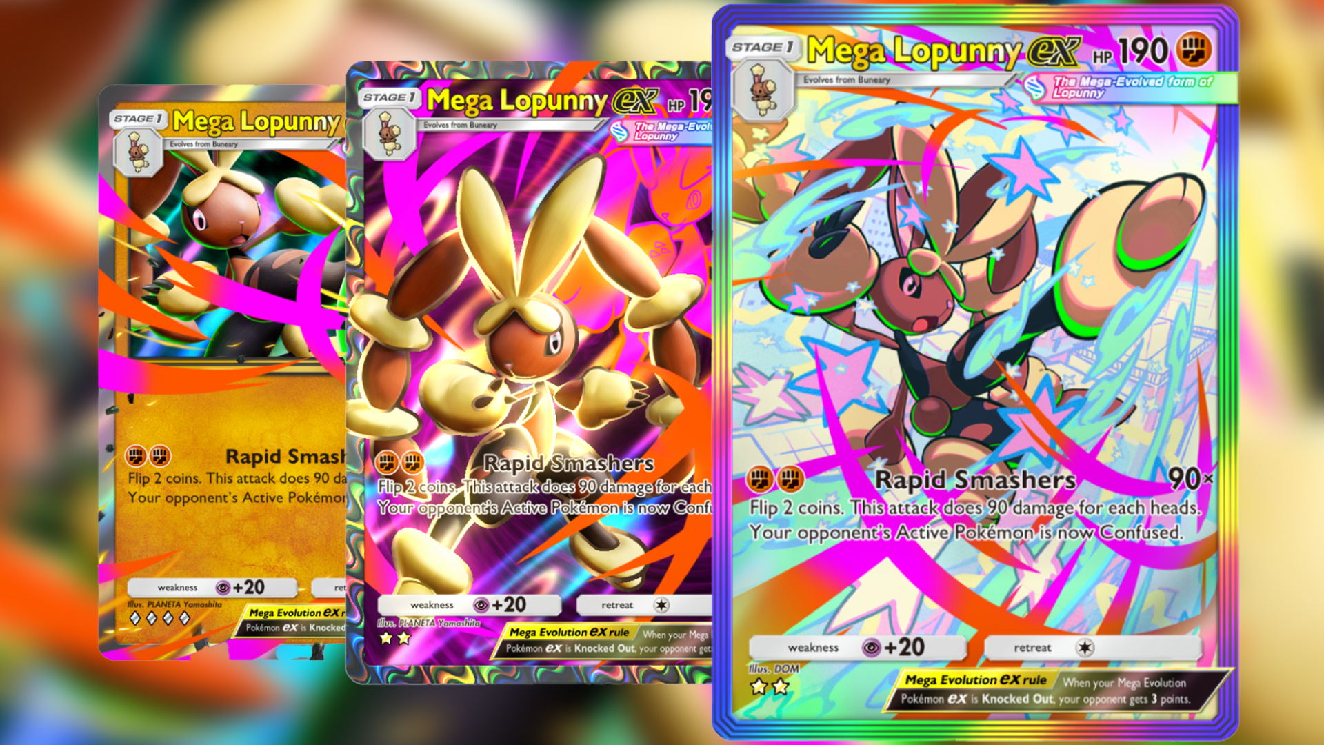Mega Lopunny ex variants in Pokemon TCG Pocket