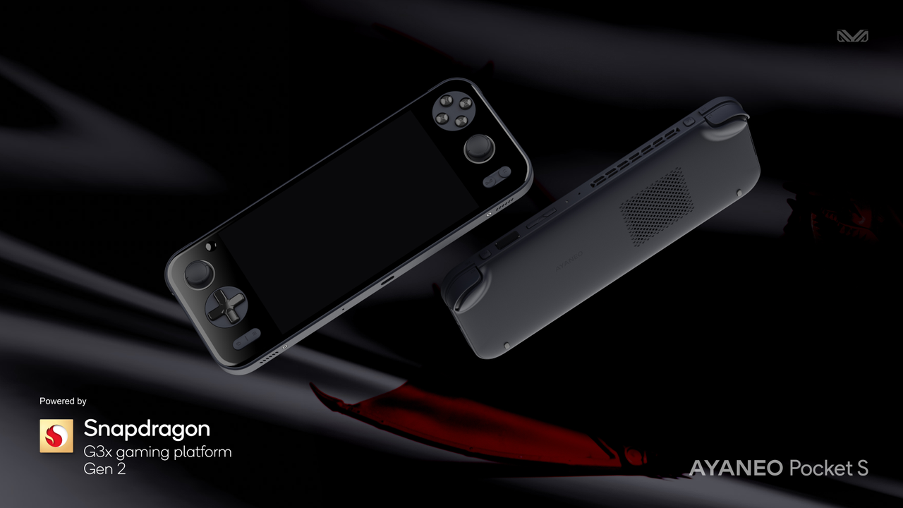 Front and back render of the AYANEO Pocket S