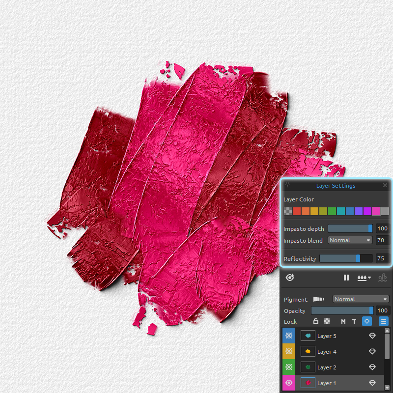 Rebelle 8 layer settings