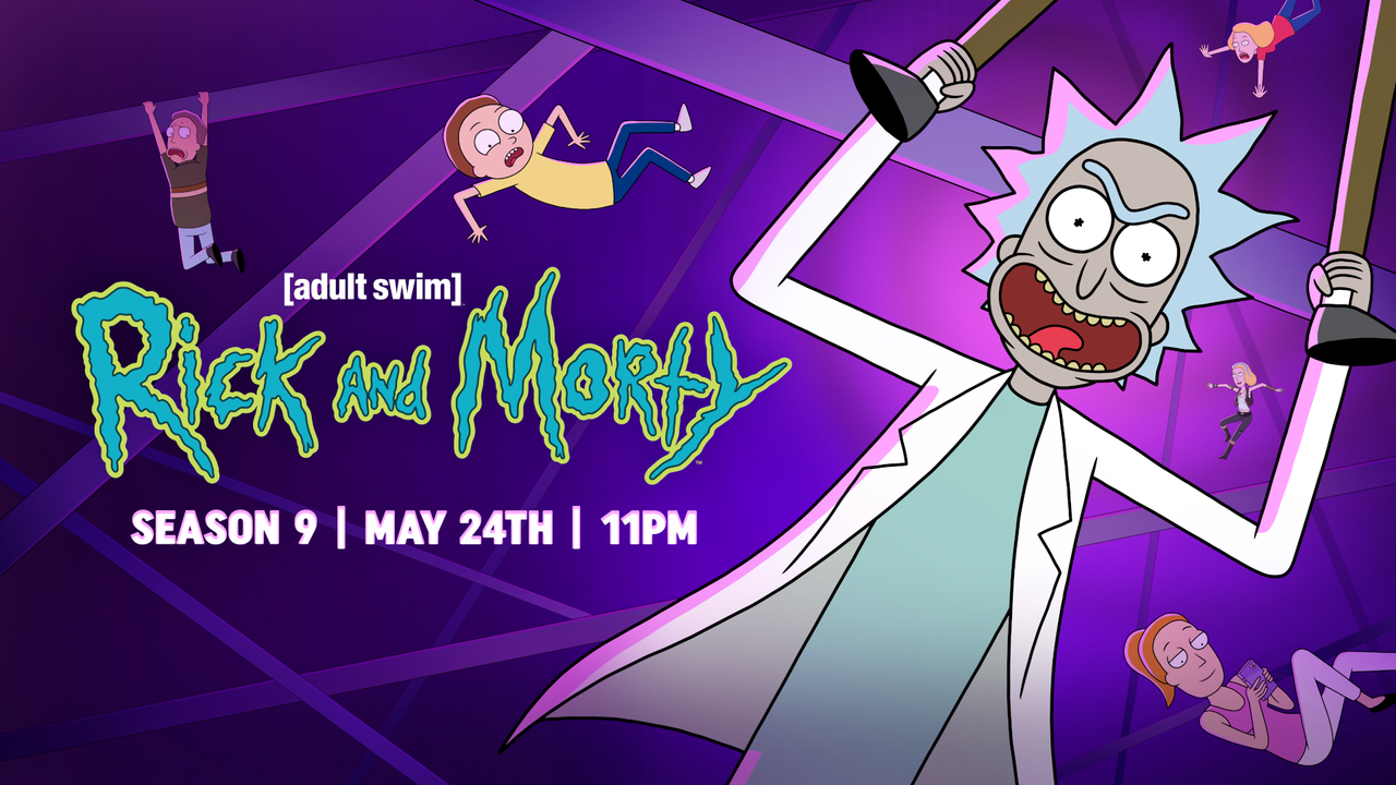 Rick &amp; Morty Season 9 promotional art showing the release date of May 24th