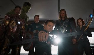Avengers take down Loki in 2012 film
