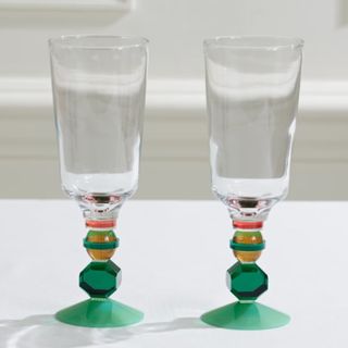 Set of 2 crystal glasses