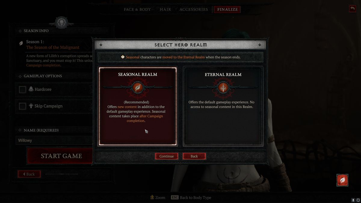 How to start a seasonal character in Diablo 4
