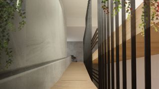 Interior rendering of wheelchair ramp by Shaina Yang