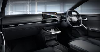 MG4 EV interior, steering wheel and dashboard