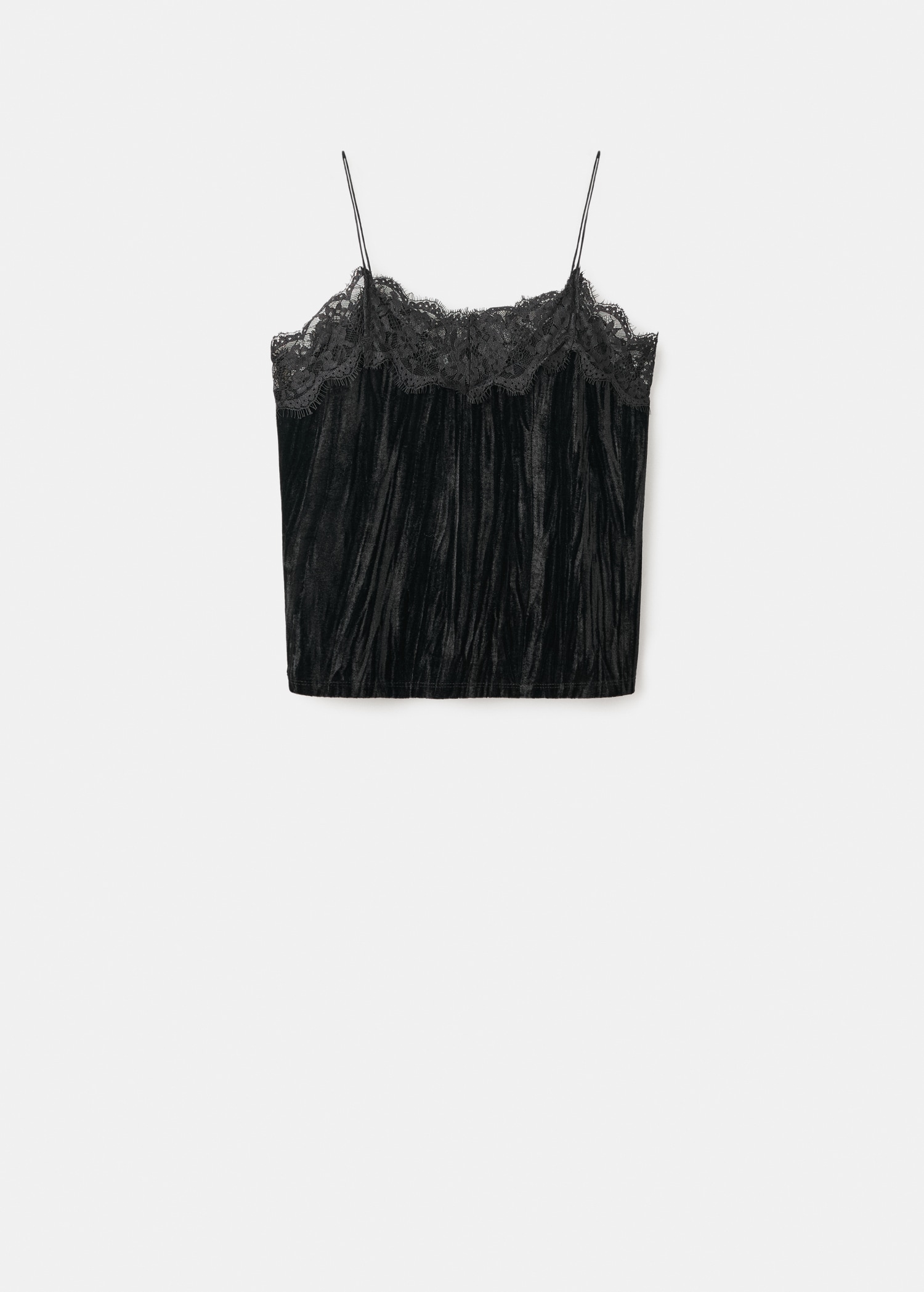 Lace Velvet Top - Teen | Mango Usa