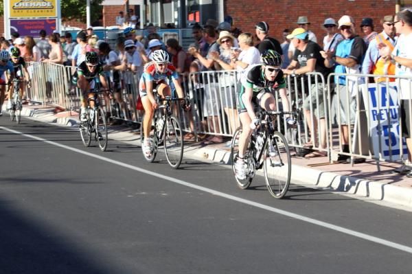 Judith Arndt (GreenEDGE-AIS) caught the bunch, which was her lapping the field.