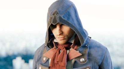 Best Assassin's Creed protagonists: close-up of Arno Dorian during Assassin's Creed Unity. 