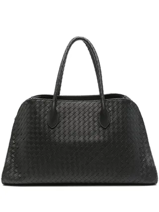 The Row, Black Margaux Leather tote Bg