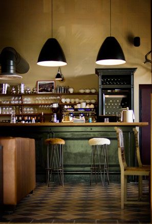 Hotel bar and stool view