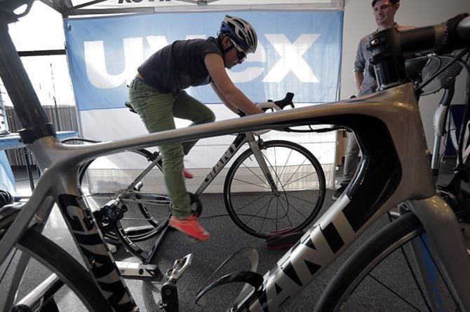 As well as meeting riders fans could try out some of the bikes on show