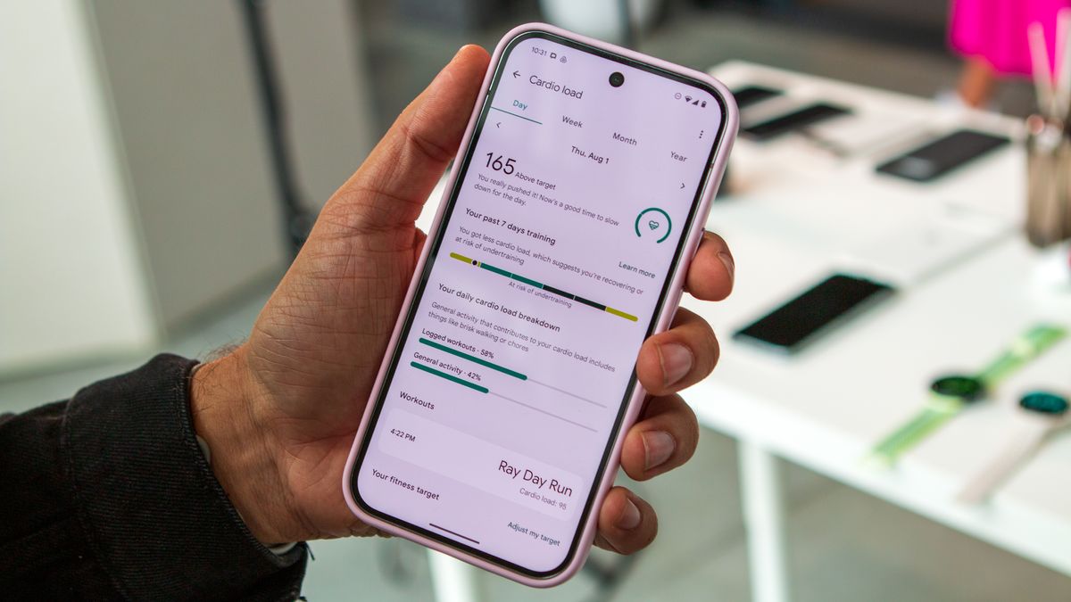 Cardio Load overview in Fitbit app on Pixel 9