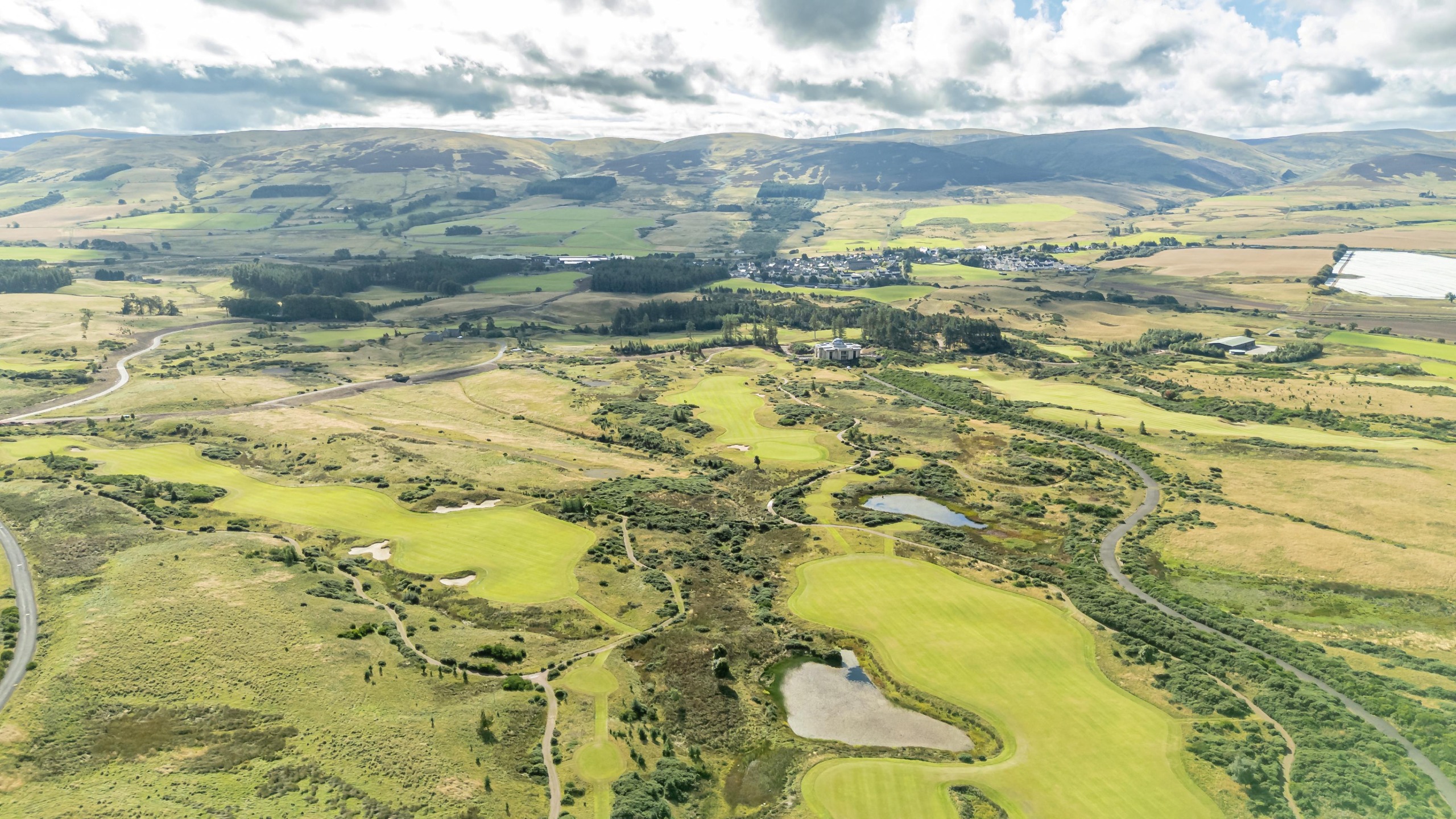 An aerial view of gWest golf resort near Gleneagles in Scotland
