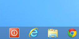 The Shutdown icon can be pinned to taskbar