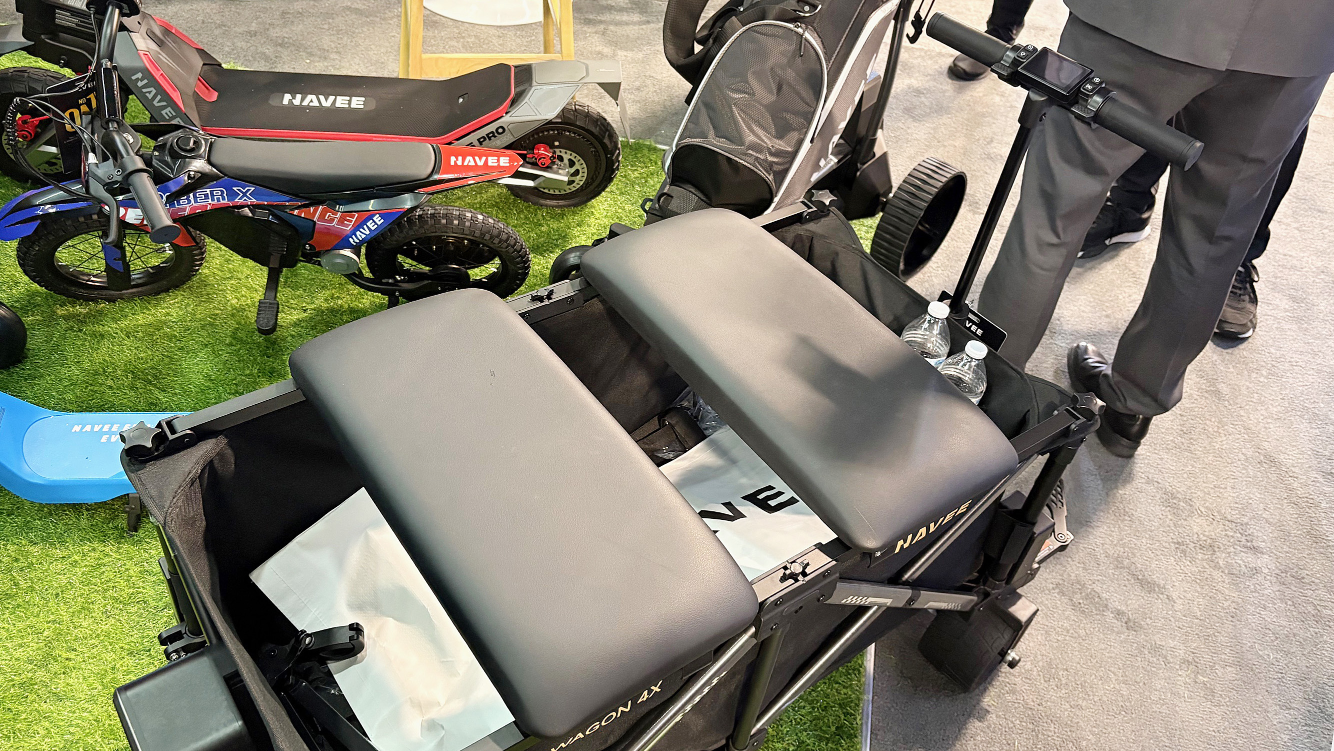 A demo of the Navee E-Wagon 4X electric cart at CES 2026
