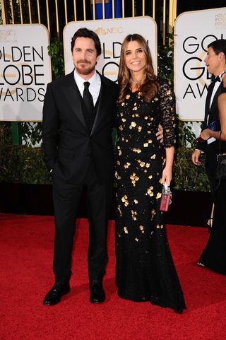 Christian Bale and Sibi Blazic at the Golden Globes 2016