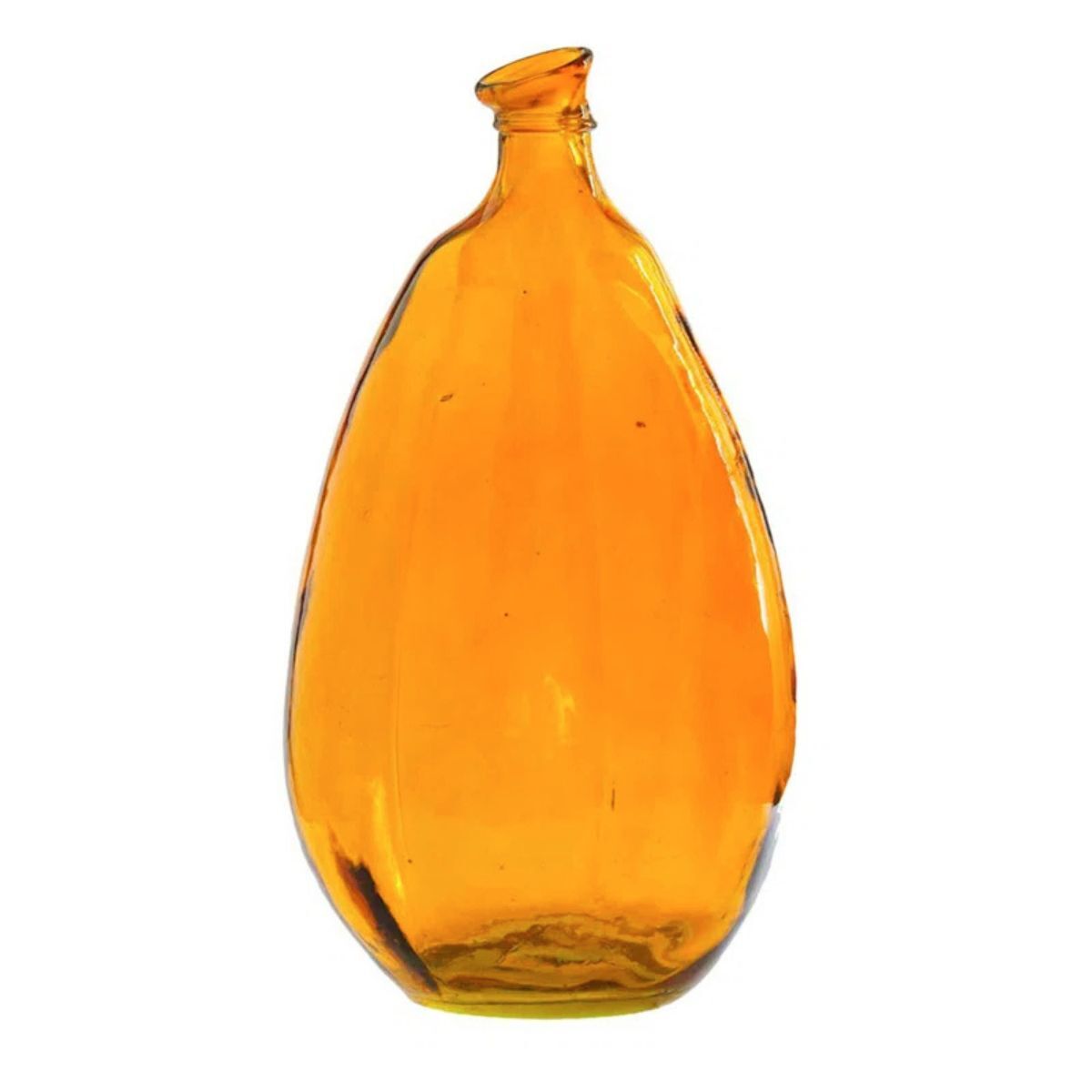 An orange glass vase