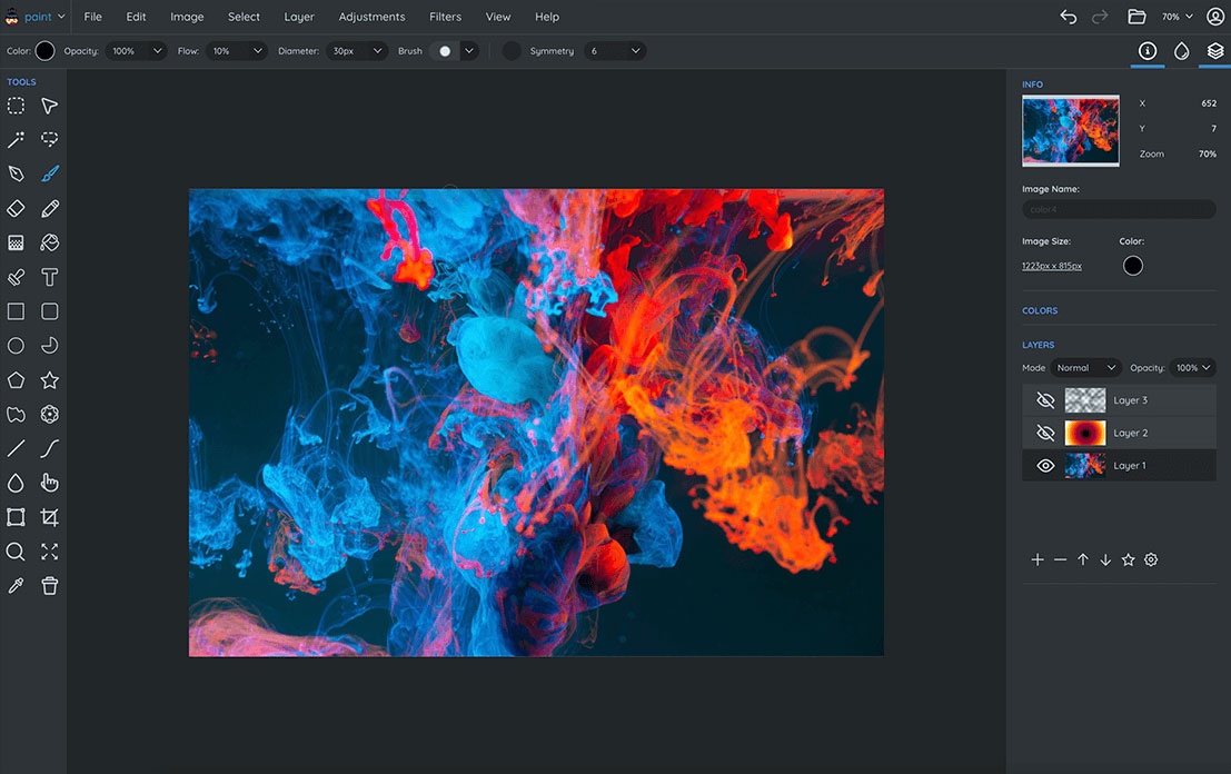 Best graphic design software: Sumo Paint screenshot featuring abstract patterns