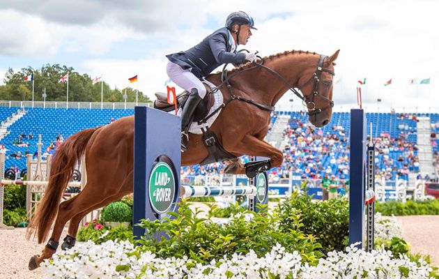 PM9C2D Andrew Hoy. Vassily de Lassos. AUS. Eventing Show Jumping Day 6. World Equestrian Games. WEG 2018 Tryon. North Carolina. USA. 17/09/2018.