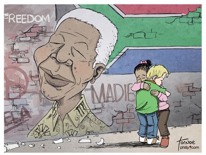 Editorial cartoon Mandela freedom