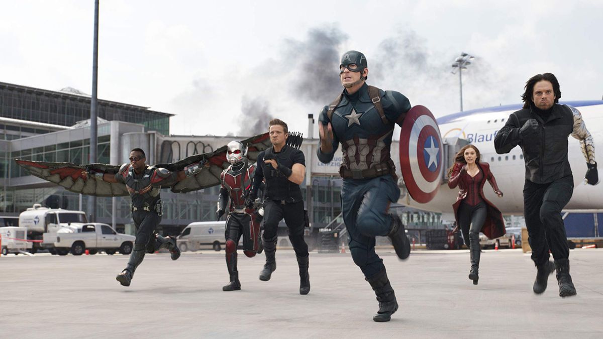 Chris Evans leads the gang in Captain America: Civil War.