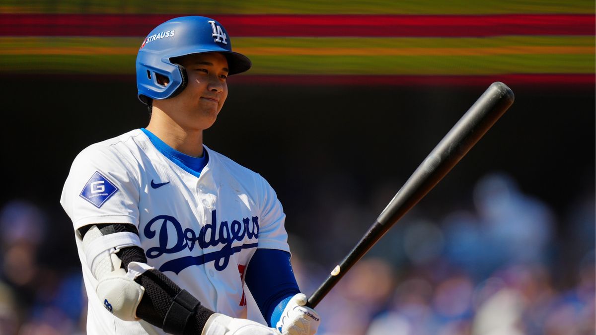 Shohei Ohtani #17 of the Los Angeles Dodgers prepares to bat in the first inning during Game 2 of the NLCS presented by loanDepot between the New York Mets and the Los Angeles Dodgers at Dodger Stadium on Monday, October 14, 2024 in Los Angeles, California.