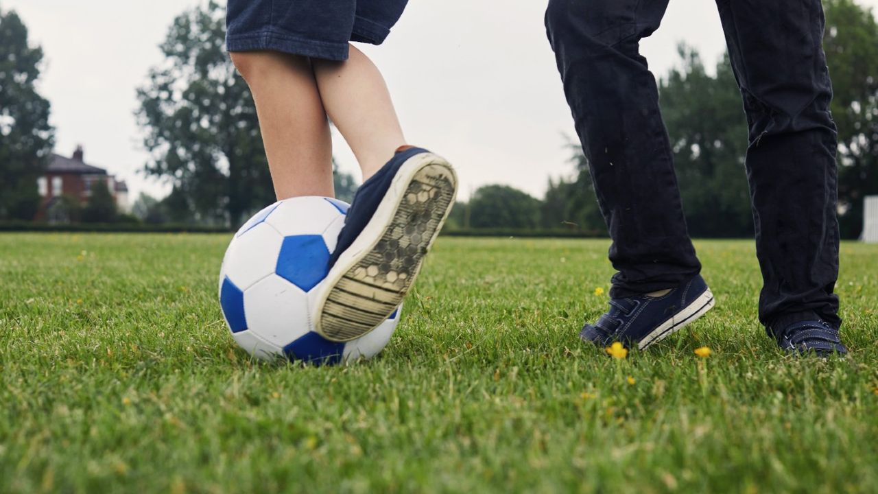 Boys playing football