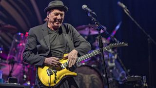 SAN DIEGO, CALIFORNIA - NOVEMBER 09: Adrian Belew of BEAT performs on stage at Humphreys Concerts By the Bay on November 09, 2024 in San Diego, California. (Photo by Daniel Knighton/Getty Images)