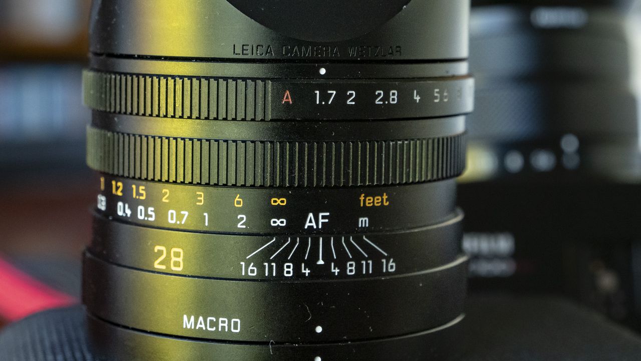 Closeup of the Leica Q3's lens
