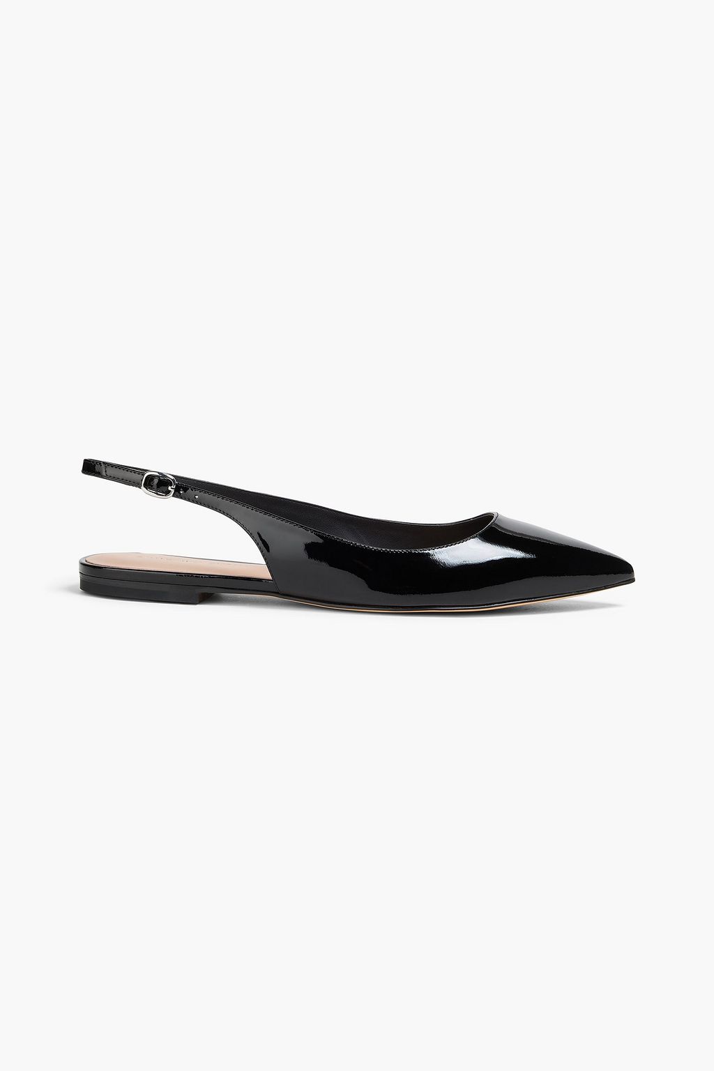 Mara Patent-Leather Slingback Point-Toe Flats