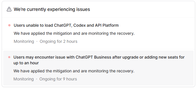 OpenAI outage 4-20-26