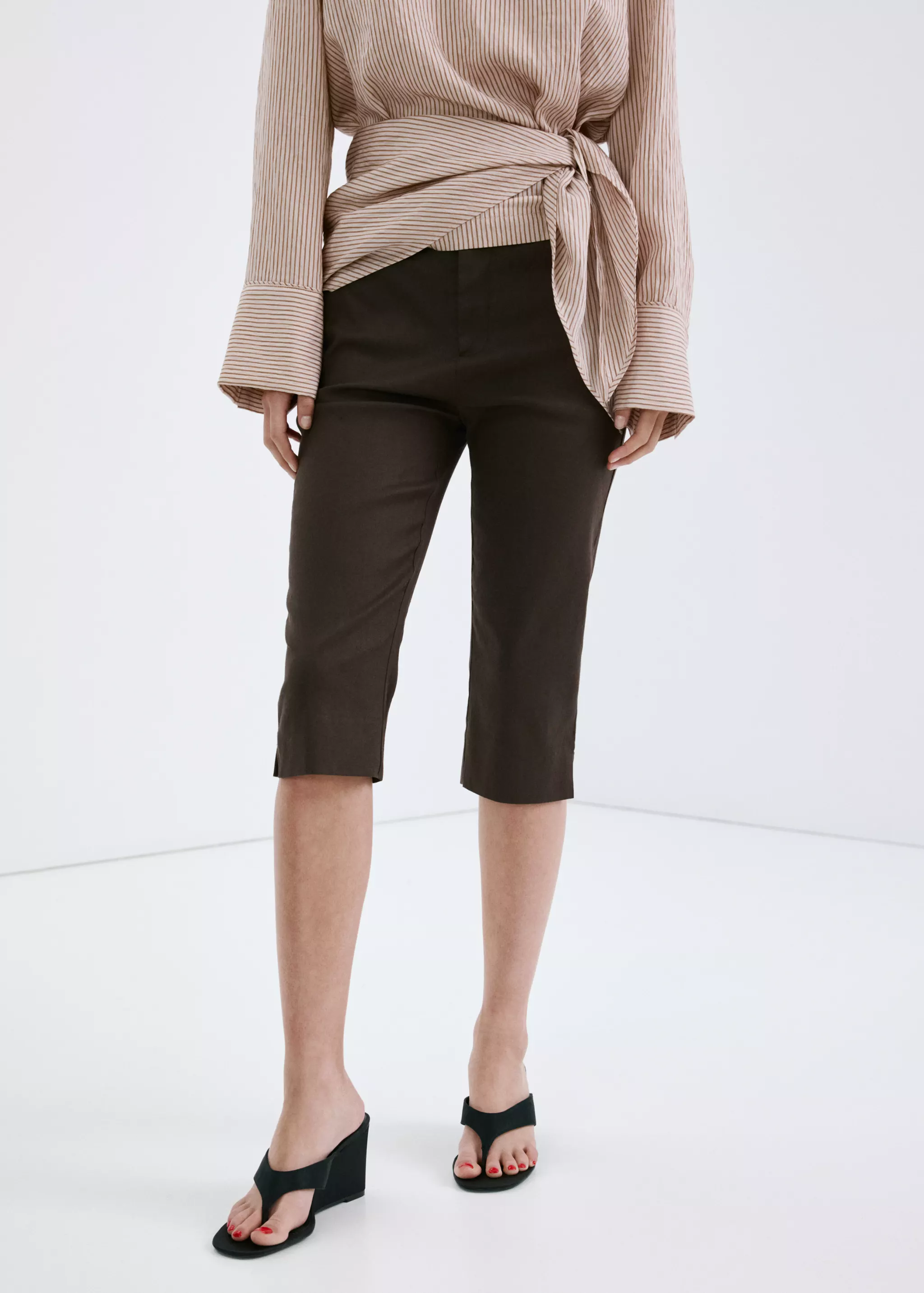 Linen Capri Trousers - Women | Mango United Kingdom