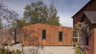 red corten cladding on extension