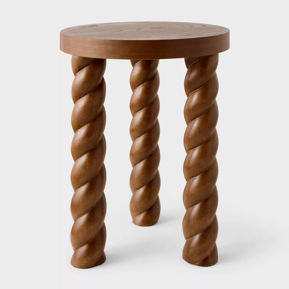 Braided Accent Table Walnut
