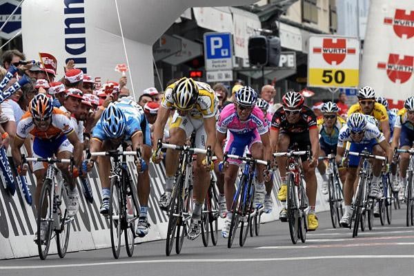 The sprint for stage two was extremely close at the finish line.