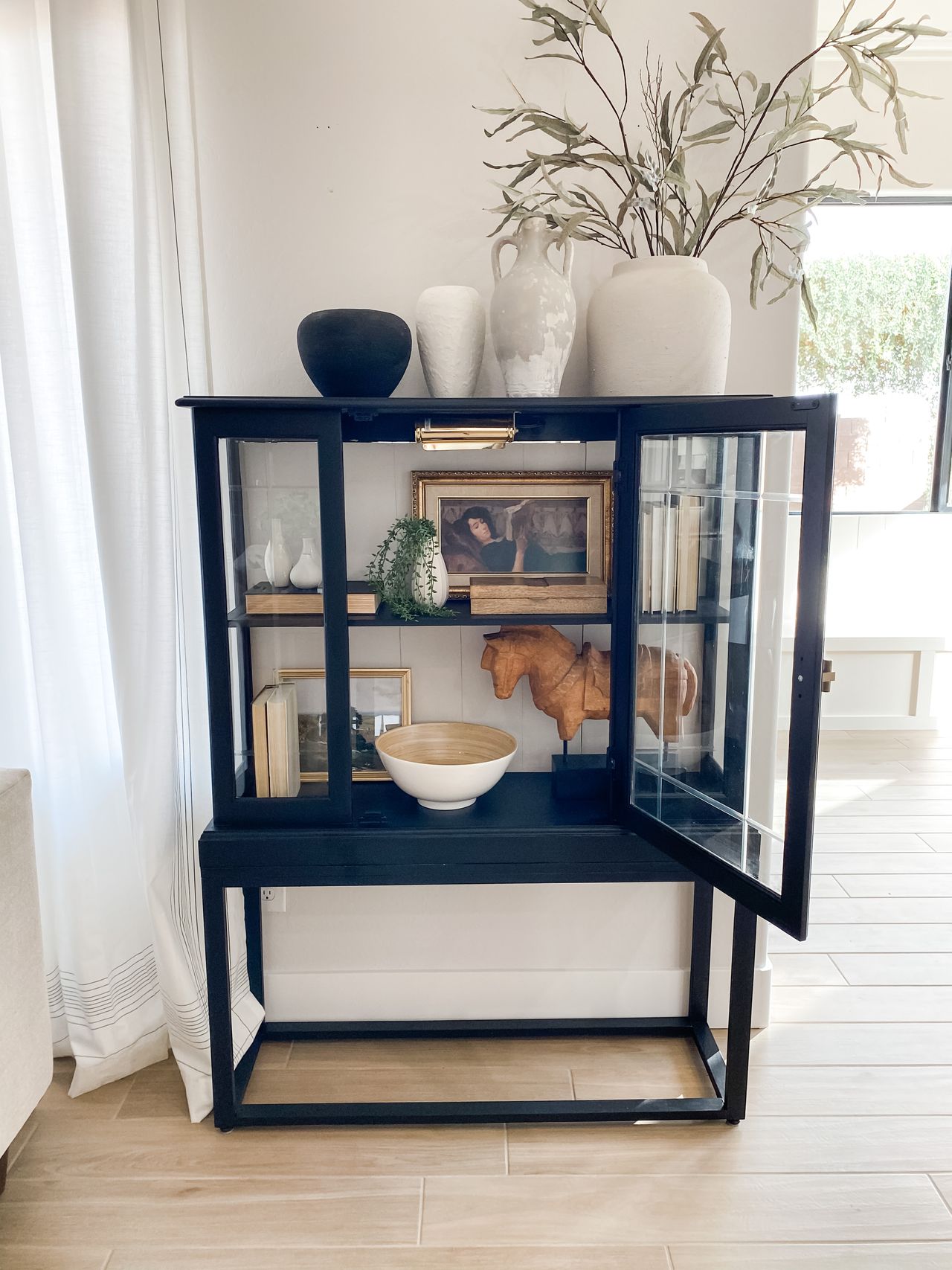 diy black curio cabinet