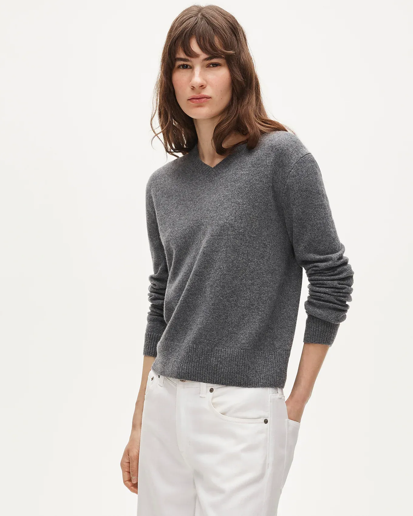 J.Crew, Cashmere High V-Neck Sweater