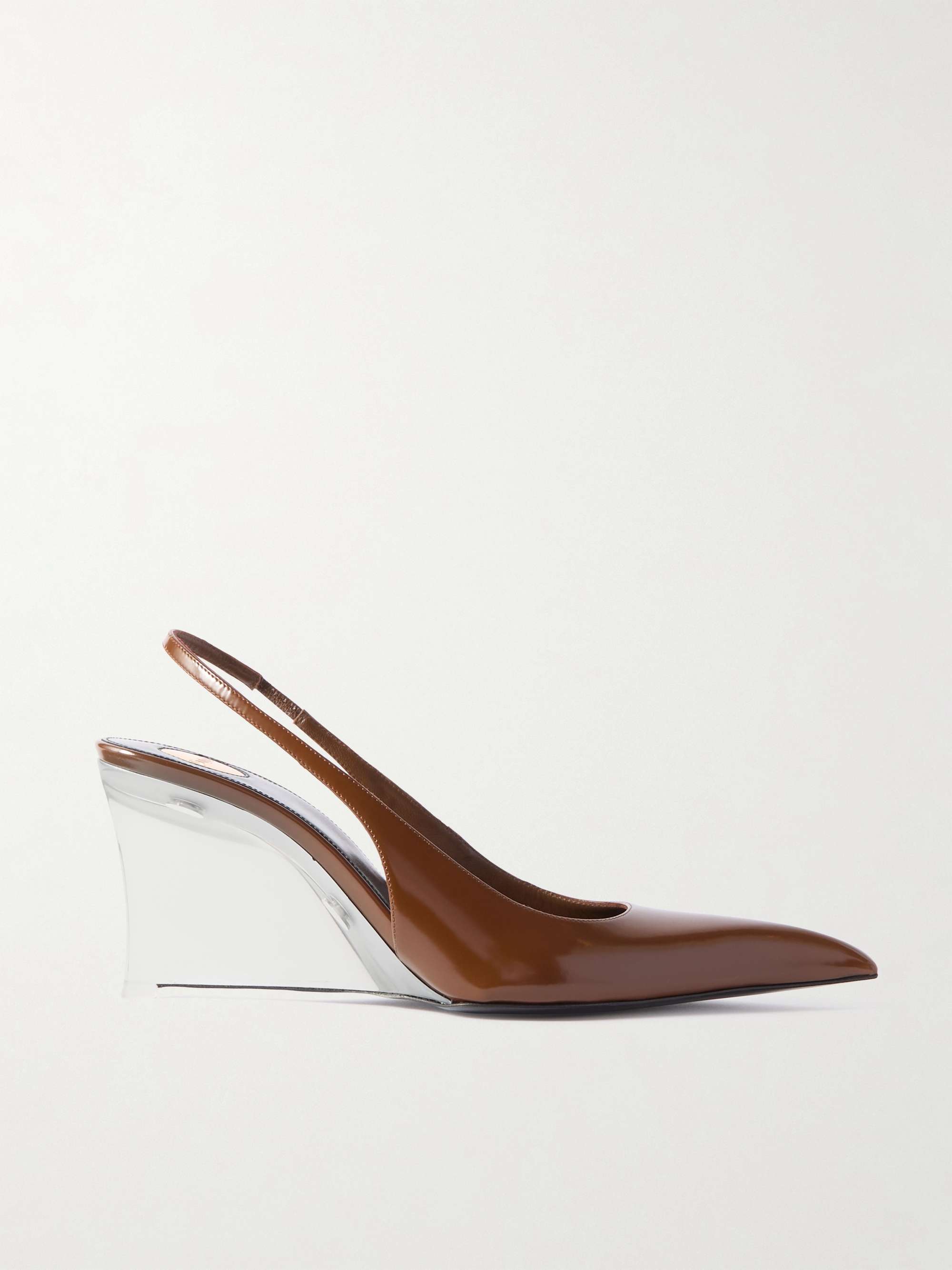 Miller Patent-Leather Slingback Wedge Pumps