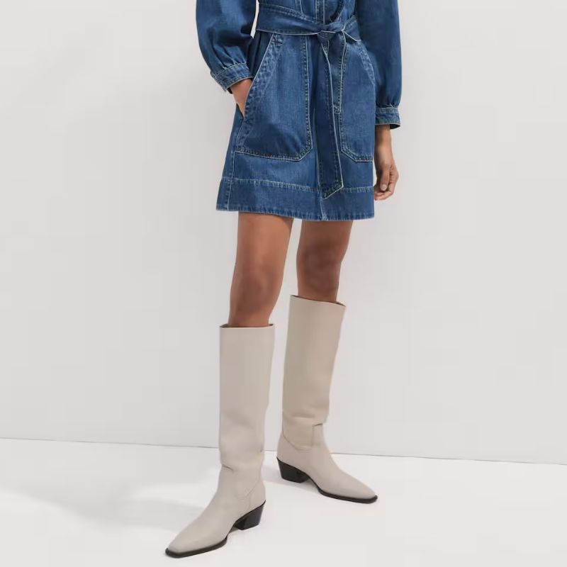 Knee-High Slouch Western Boot on model 