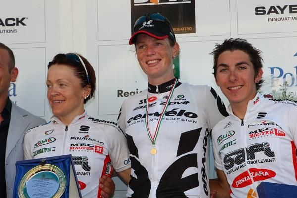 Kirsten Wild (Cervelo Test Team) won Stage 9, Gioriga Bronzini (SAFI) was second, team-mate Diana Ziulute (SAFI) was third