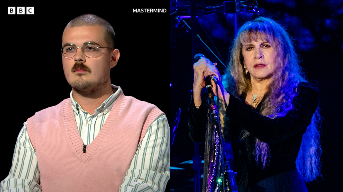 Mastermind contestant George Pope, and Stevie Nicks on stage